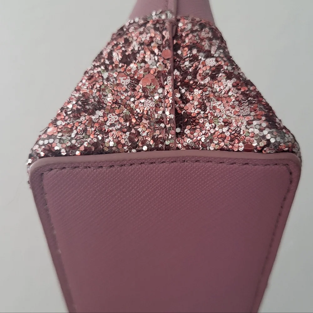 KATE SPADE Little Shiloh All That Glitters Cosmetic Make-up Bag Pink Clutch